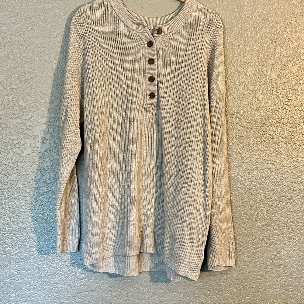 Aerie Small oversized button up Grey Sweater
